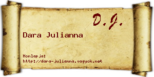 Dara Julianna névjegykártya